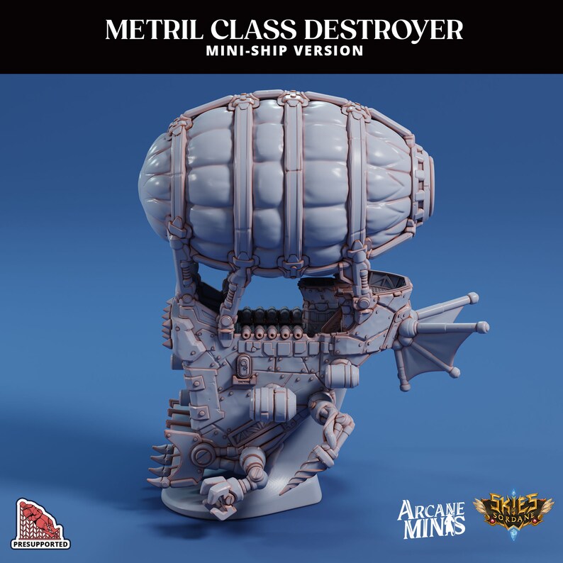 Metril Metril Class Destroyer - Mini Verison | Arcane Minis - Skies of Sordane ...
