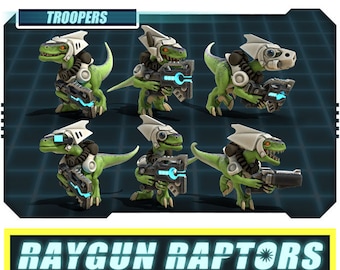 Raygun Raptors Troopers | 28/32mm | Treadhead Rad | Velociraptor