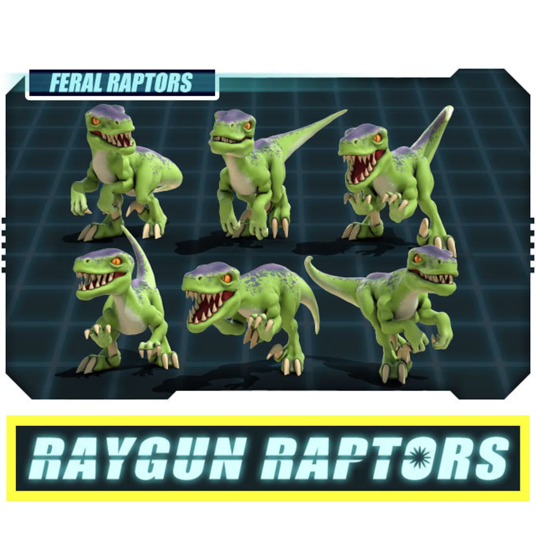 Raygun Raptors Feral Raptors | 28/32mm | Treadhead Rad | Velociraptor ...