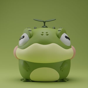Froggii the Leaf Frog | Grumpii | Chonki Boi Mini | Art Toy | Chibi