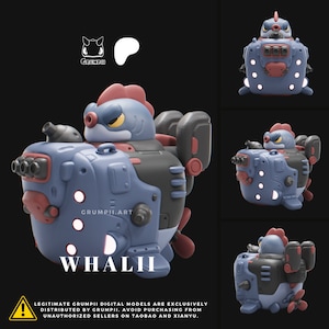 Whalii - Armored Grumpii | Grumpii | Chonki Boi Mini | Art Toy | Chibi