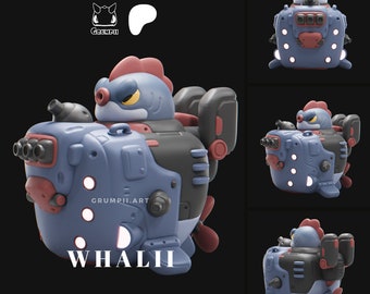 Whalii - Armored Grumpii | Grumpii | Chonki Boi Mini | Art Toy | Chibi