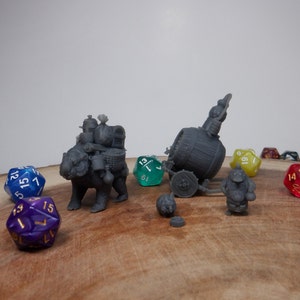 Glima's Mobile Medicines and Minor Miracles - Wombat Merchant Cart | 32mm | Cobramode - Dungeons and Dragons, Pathfinder, Frostgrave