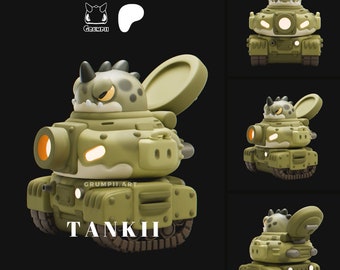 Tankii - Armored Grumpii | Grumpii | Chonki Boi Mini | Art Toy | Chibi