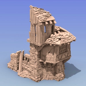 Timber Frame Ruin #1 | 28mm -15mm -10mm | 5E, Pathfinder, Frostgrave, Mordheim, Forgotten Realms