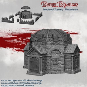 Mausoleum - Crypt | Medival Scenery | Dark Realms Forge - 10, 15, 28, 32mm - Pathfinder, Dungeons and Dragons, Numenera, Iron Kindoms