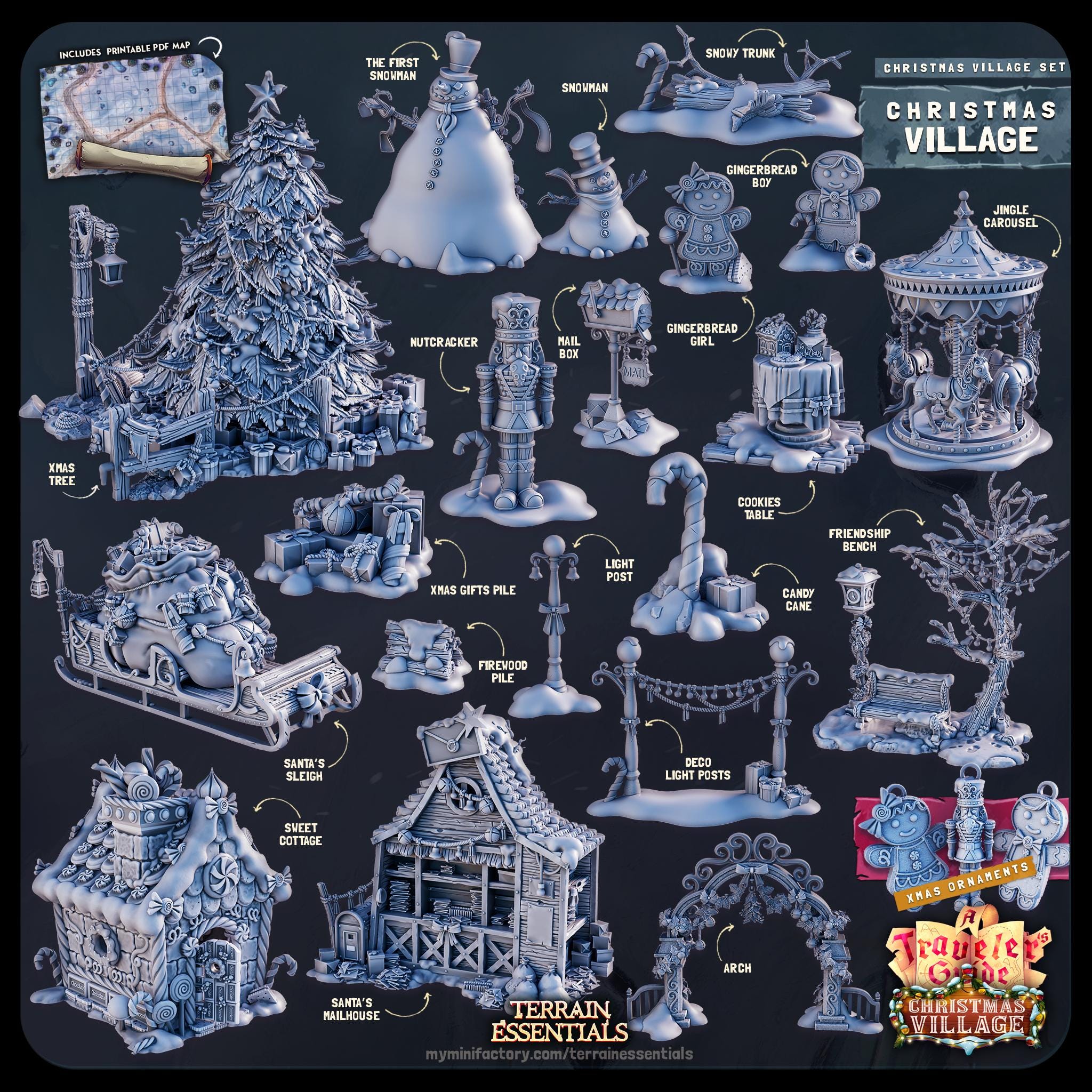 Christmas Village | RESIN | 32mm | Cast N Play Terrain Essentials