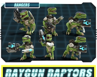 Raygun Raptors Rangers | 28/32mm | Treadhead Rad | Velociraptor