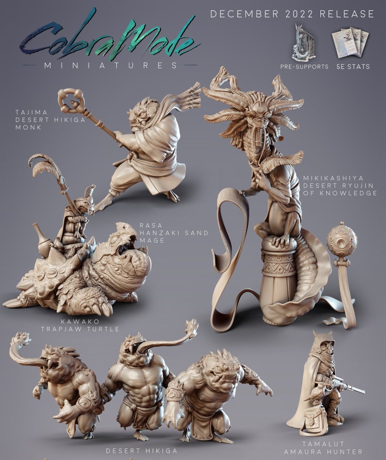 Rasa, Hanzaki Sand Mage | 32mm/54mm | Cobramode - Dungeons and Dragons ...