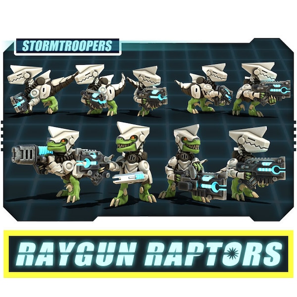 Raygun Raptors Storm Troopers | 28/32mm | Treadhead Rad | Velociraptor