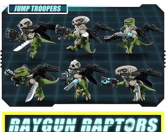 Raygun Raptors Jump Troopers | 28/32mm | Treadhead Rad | Velociraptor