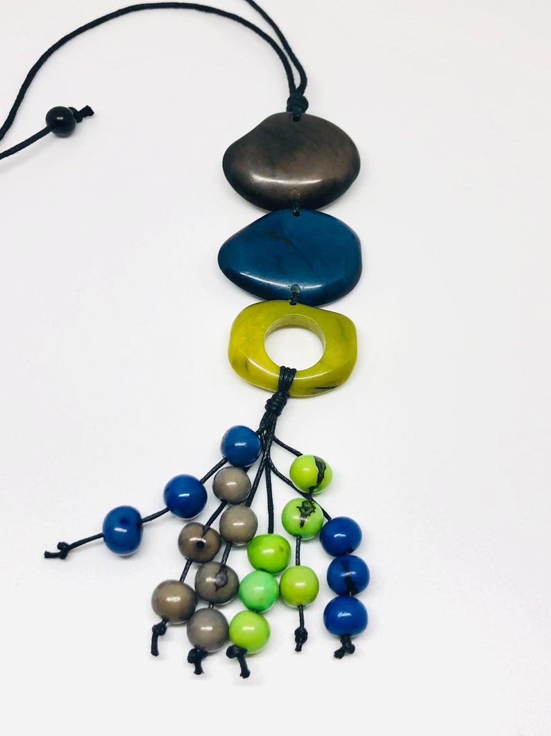 boho necklace Tagua rustic necklace hippie jewelry one of a kind piece bohemian necklace handmade necklace colorful necklace necklace