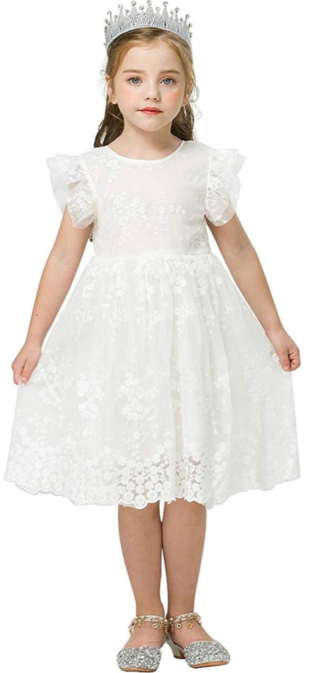 White girls dress dresses for girls in white white dresses Etsy