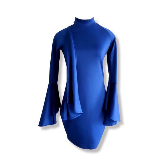 royal blue long fitted dress