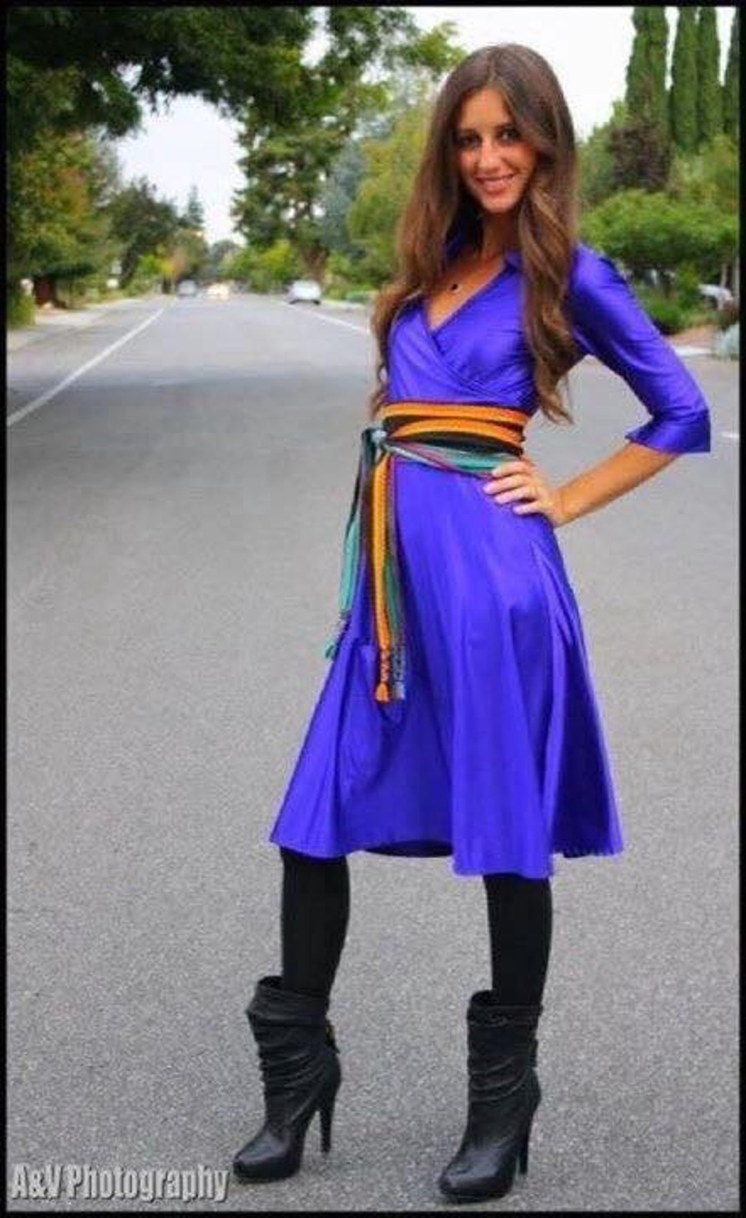 Ana Ls Wrap Dress Purple