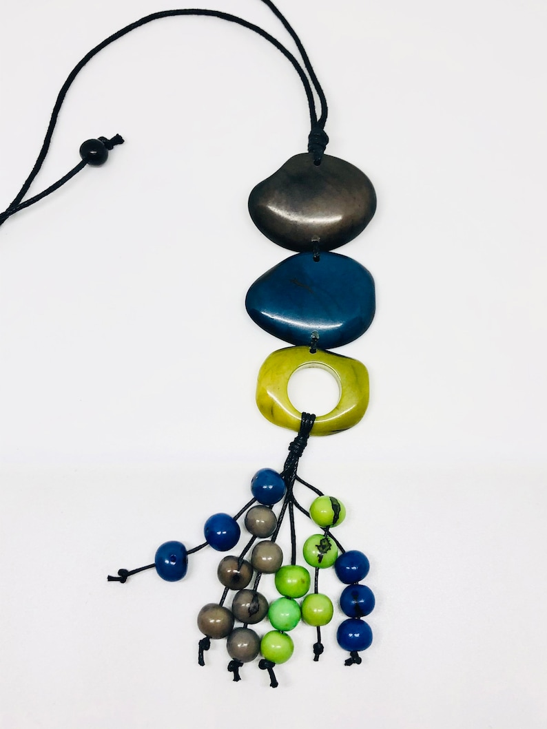 boho necklace Tagua rustic necklace hippie jewelry one of a kind piece bohemian necklace handmade necklace colorful necklace necklace