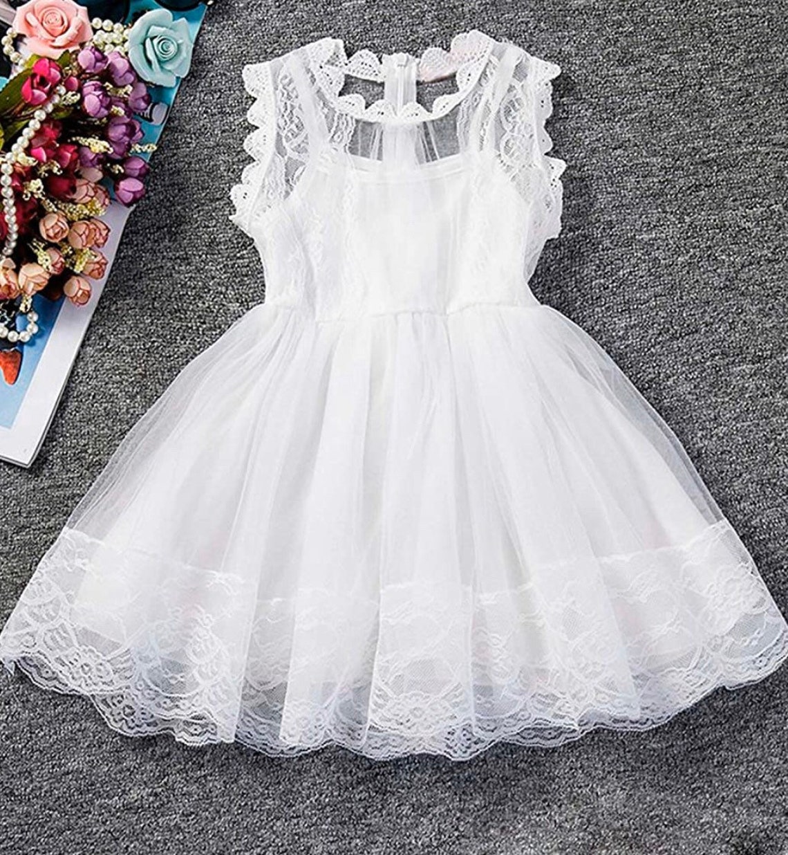 White Dress for Girls Little Girls Clothing Little Girls Etsy