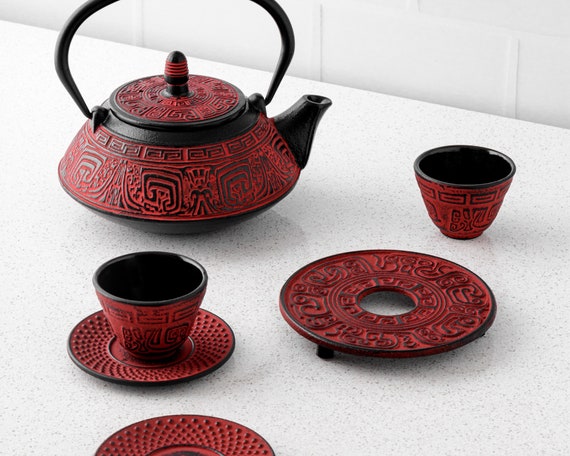 Cast iron teapot set deals