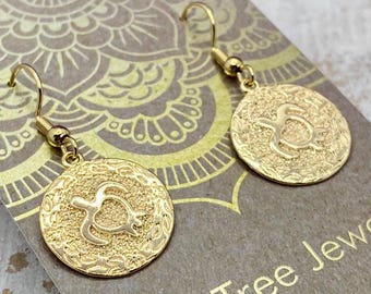Turtle Heart 18K Gold Filled Earrings
