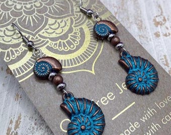 Seashell Patina Earrings
