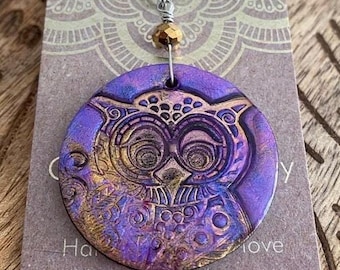 Boho Owl Clay Necklace