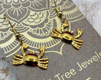 Crab 18K Gold Plated Earrings