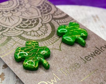 Four Leaf Clover Clay Stud Earrings
