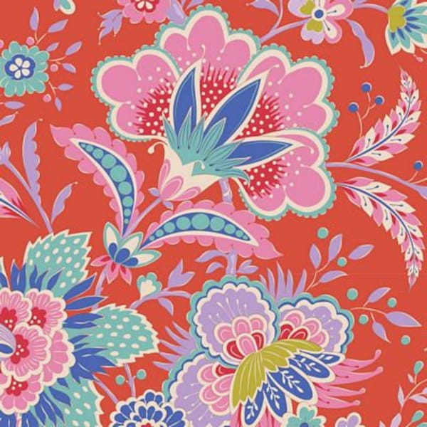 Tilda Bloomsville Fabric - Late Bloomer Tomato -100511 (t197)Last pretty yard folks!