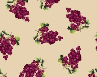 Grapes on Ecru Background Fabric (HG347)