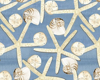 Seaside Serenity Fabric - Starfish - 2018-75   (bk113)