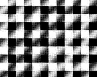 Flannel Black and White Buffalo Check Fabric (ref# HEGF9270-9 HG361)