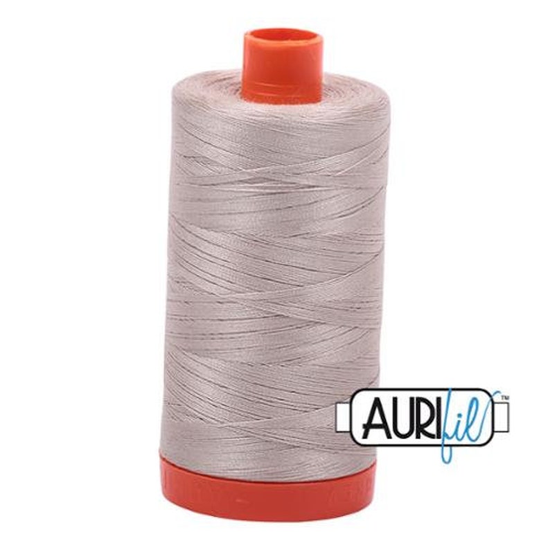 Aurifil 50 wt cotton thread Pewter Beige Cotton Mako Thread 50wt 1422 yds MK50 6711 image 1