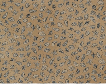 To The Sea Fabric - Sea Shells 16931 21 Sand by Janet Clare for Moda (m7246) LAST YARD!