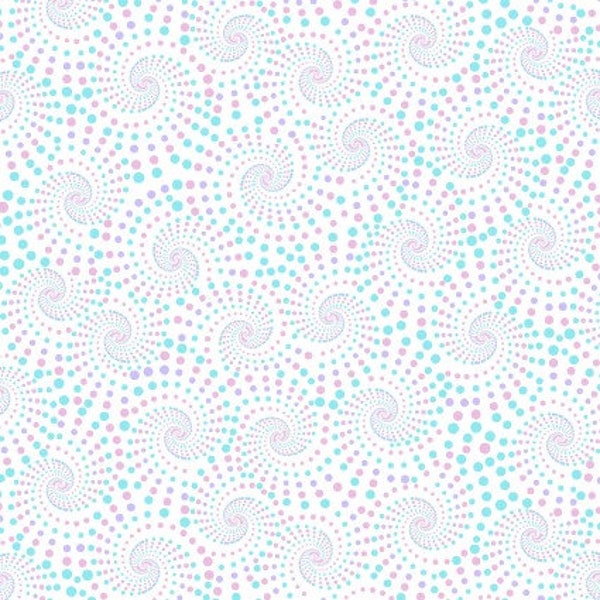 Believe In Unicorns  Dotted Spiral Fabric from Henry Glass -BEN10064-02  (bx103)