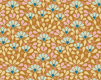 Tilda Cotton Beach Fabric Sea Anenome Honey TIL100337    (t134)