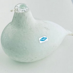 Iittala Birds by Toikka Riekko Willow Grouse White with beige spots clear head