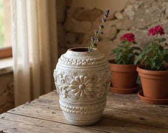Midcentury Large Italian Glazed Ceramic signed on base Vintage Bitossi MAF