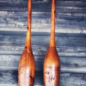 Early 20th Century Indian Wooden Exercise Clubs Meels