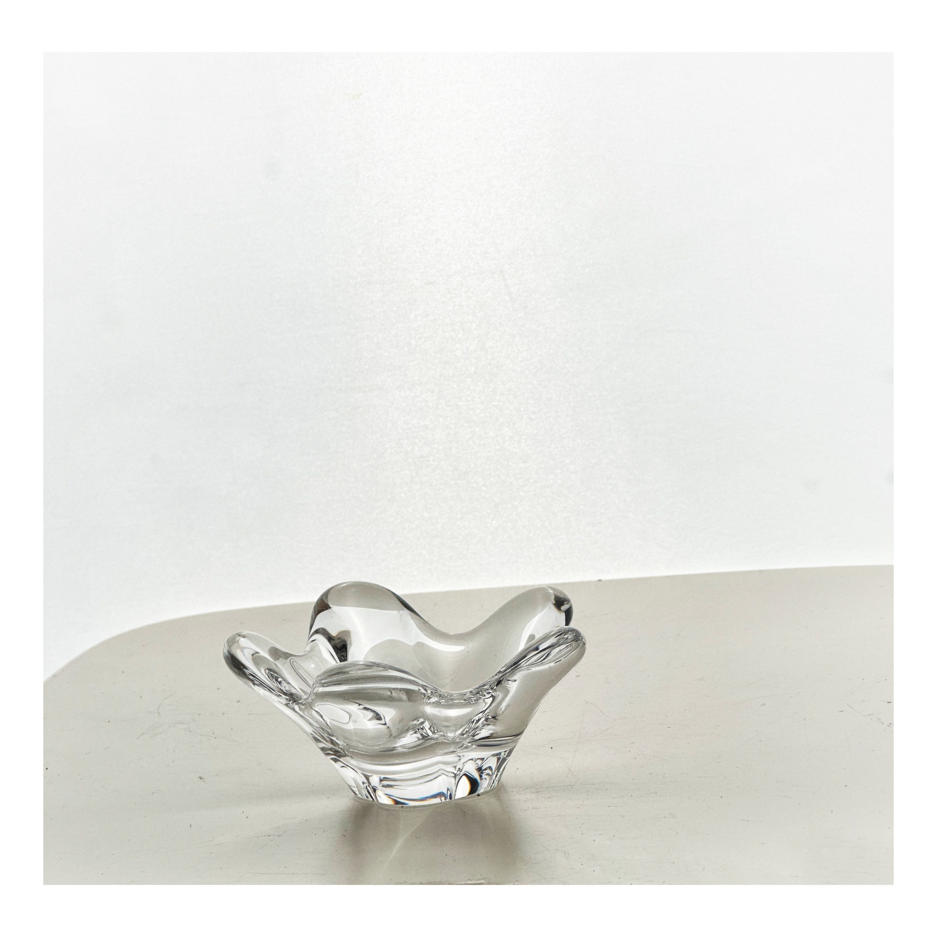 Vintage Mid Century Daum France Crystal Clear Freeform Art
