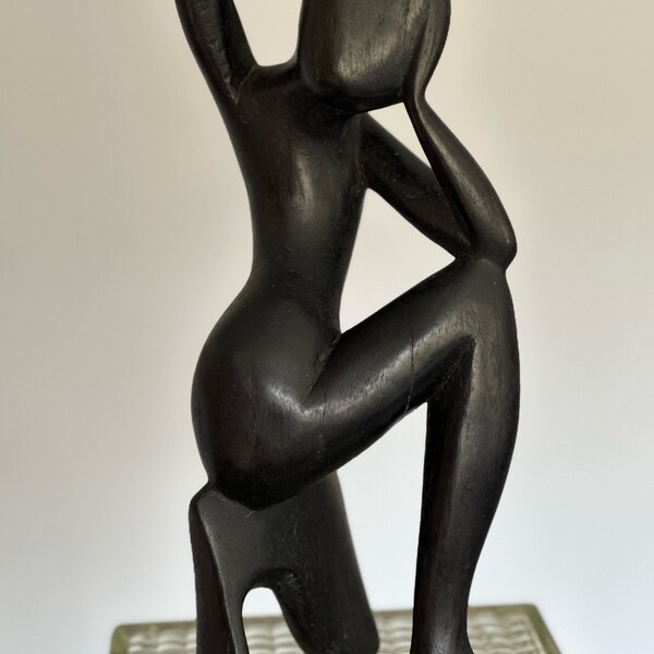 Midcentury gesneden modernistische Afrikaanse sculptuur