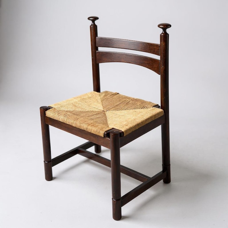 Vintage Asko Rosewood Dining Chair, Scandinavian Papercord Seat, 1960s ...