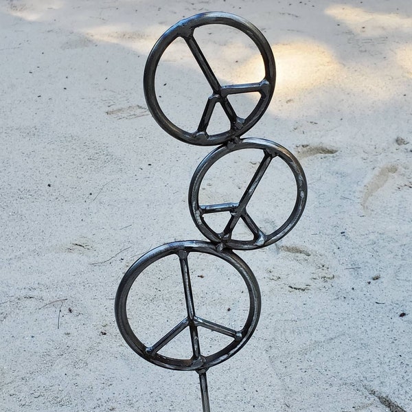 Garden peace sign, Stacked peace sign, Peace sign for garden, Peace sign decoration, peace sign gift,
