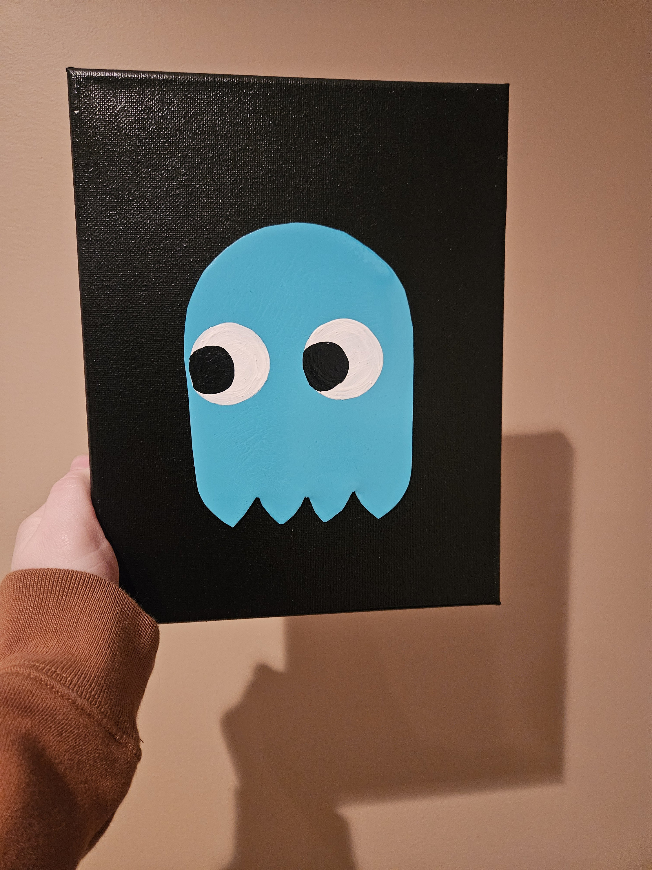 Pac Man Painting, Pac Man Ghost Inky, Pac Man Ghost Painting