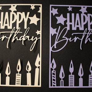 Happy Birthday Card Front Die Cuts | Background Die Cuts | Embellishments | Happy Birthday Candles Die Cuts | Card Toppers | Scrapbooking