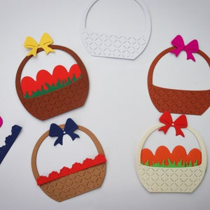 Découpes de panier de Pâques | Embellissements de panier de Pâques | Embellissements avant de carte de panier de Pâques | Scrapbooking