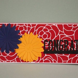 Red Congratulations Card with Daisy Flowers