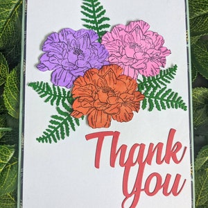 Floral Thank You Card | Colorful Thank You Card | Thank You Handmade Card