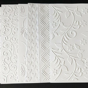 White Embossed Cardstock | Embossed Cardstock | ScrapBooking Cardstock | Journal Embossed Cardstock | Floral Embossed Cardstock