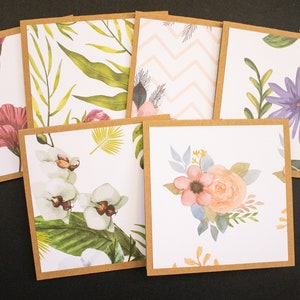 Small Handmade Floral Cards with Envelopes | Greeting Cards Bulk | Small Blank Cards | 6 Blank Cards | Pack of Blank Cards with Envelopes