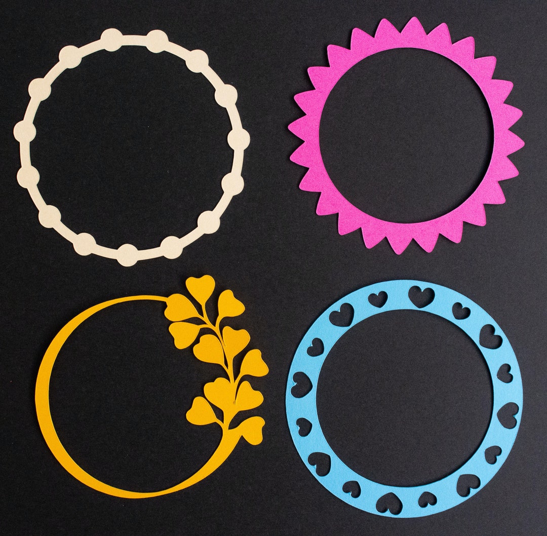 Round Frame Die Cuts Circle Frame Card Toppers Colorful Etsy Australia